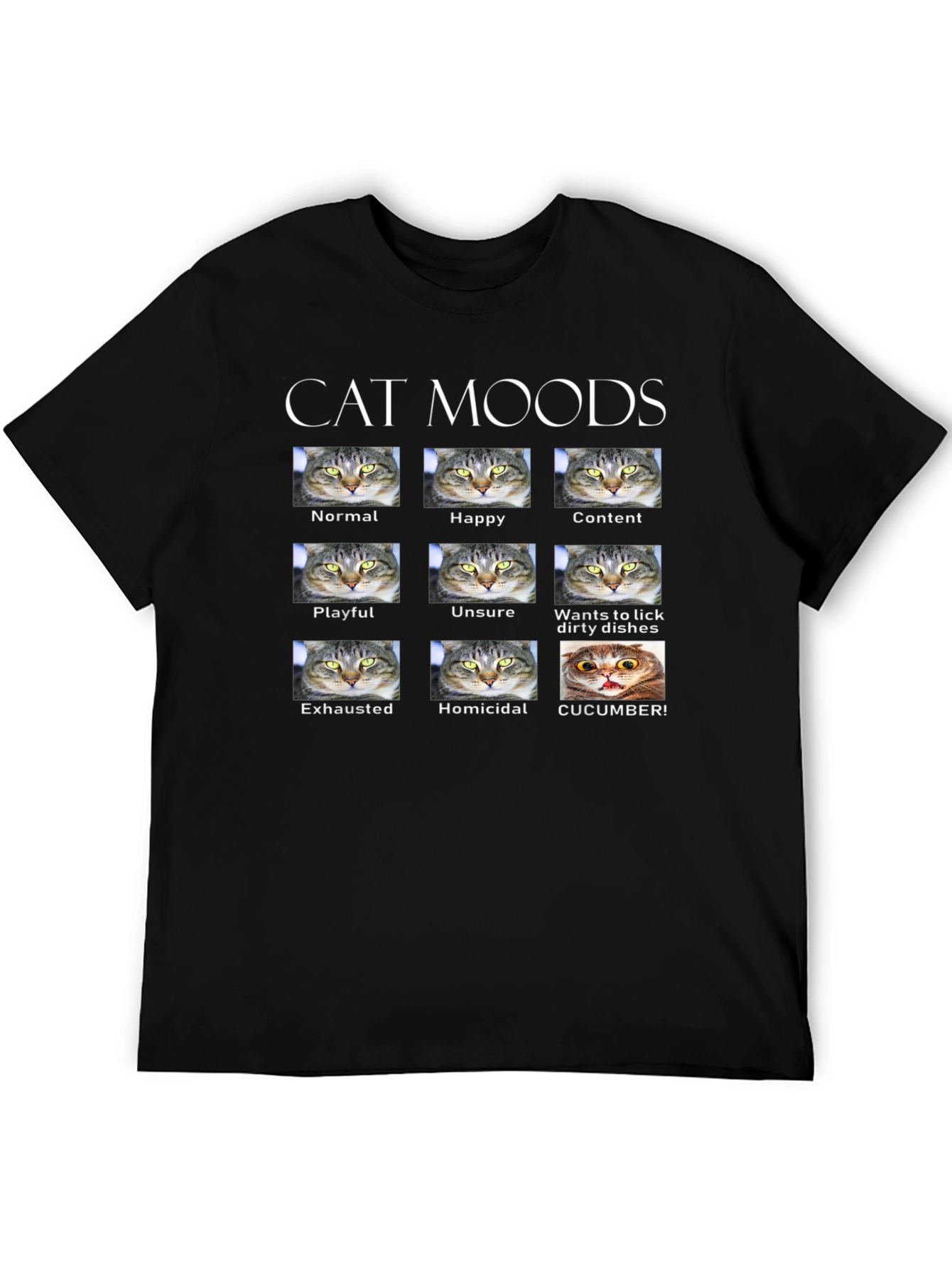 Cat Moods T-Shirt - Funny Cat Lover Tee