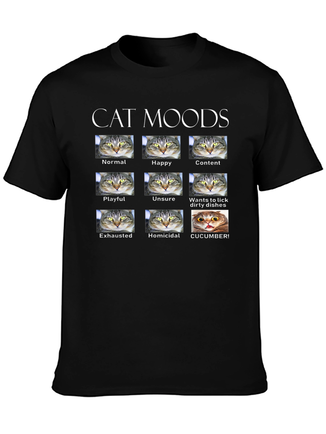 Cat Moods T-Shirt - Funny Cat Lover Tee