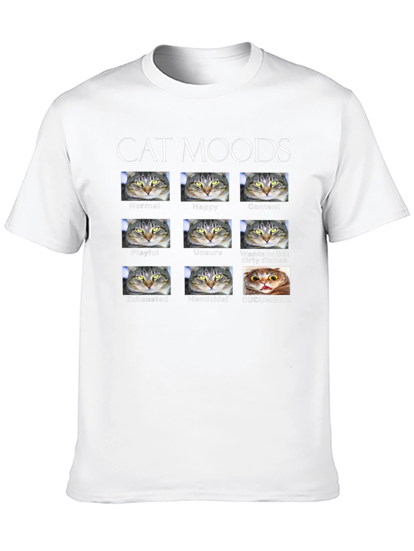Cat Moods T-Shirt - Funny Cat Lover Tee