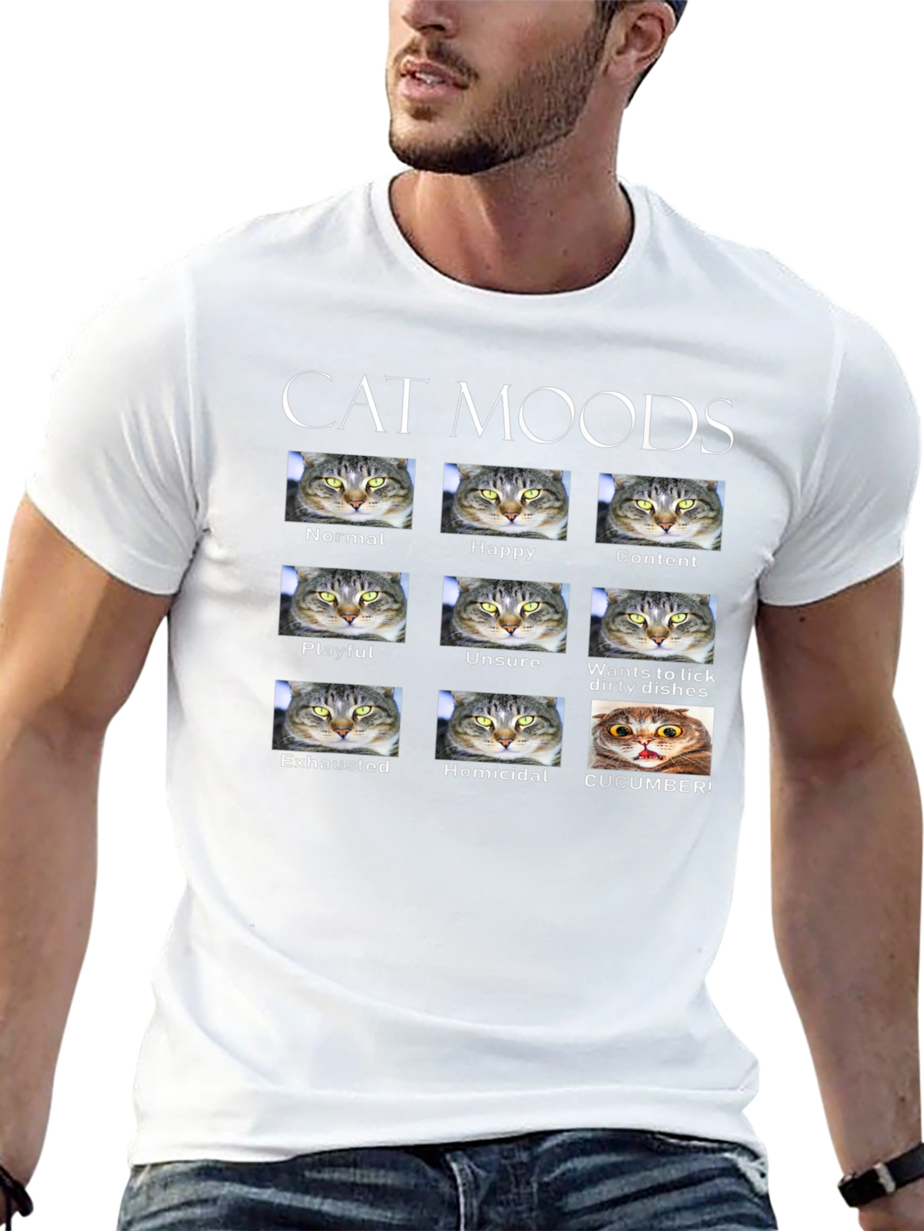 Cat Moods T-Shirt - Funny Cat Lover Tee