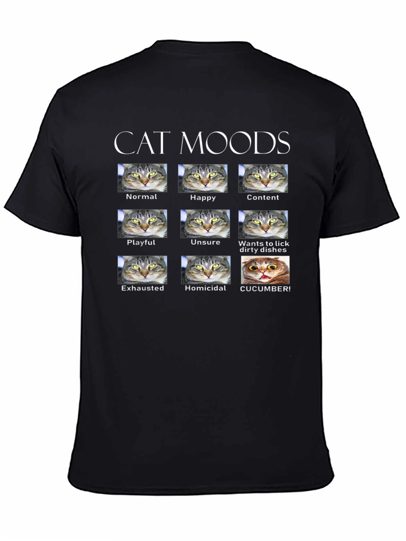 Cat Moods T-Shirt - Funny Cat Lover Tee
