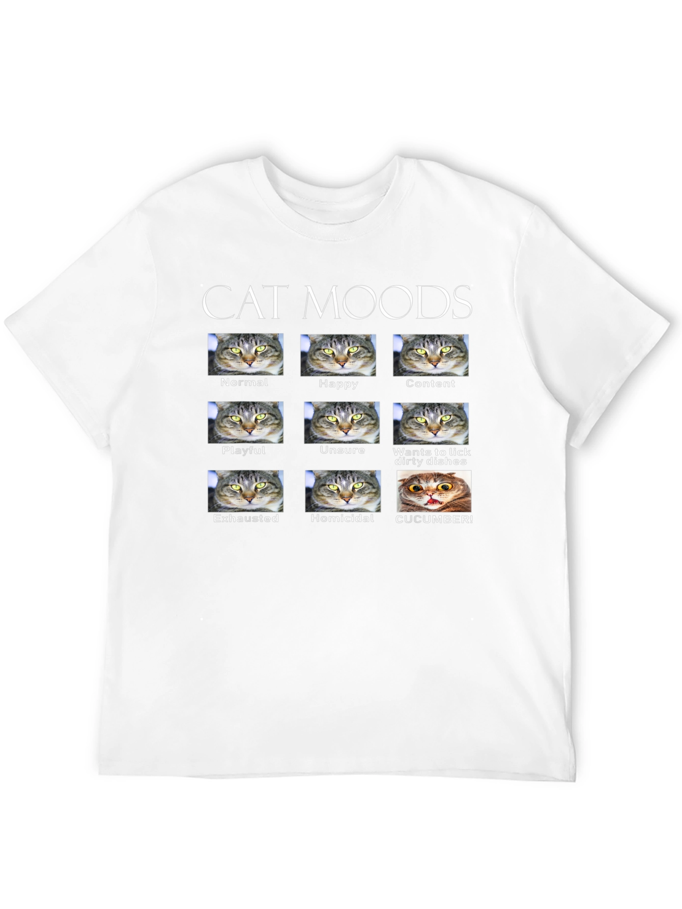 Cat Moods T-Shirt - Funny Cat Lover Tee