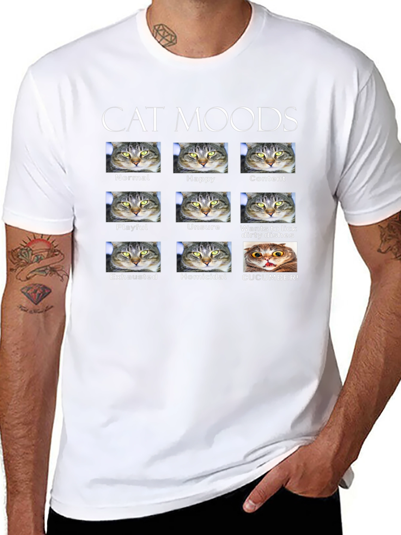 Cat Moods T-Shirt - Funny Cat Lover Tee