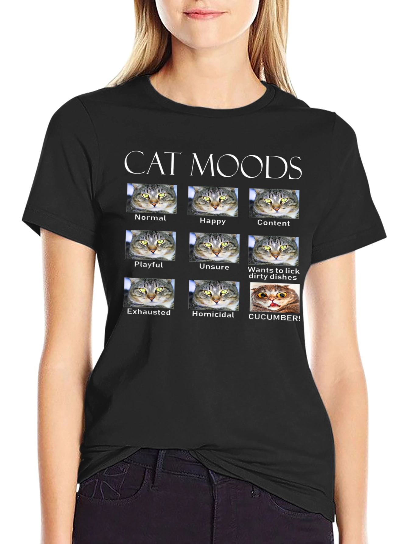 Cat Moods T-Shirt - Funny Cat Lover Tee