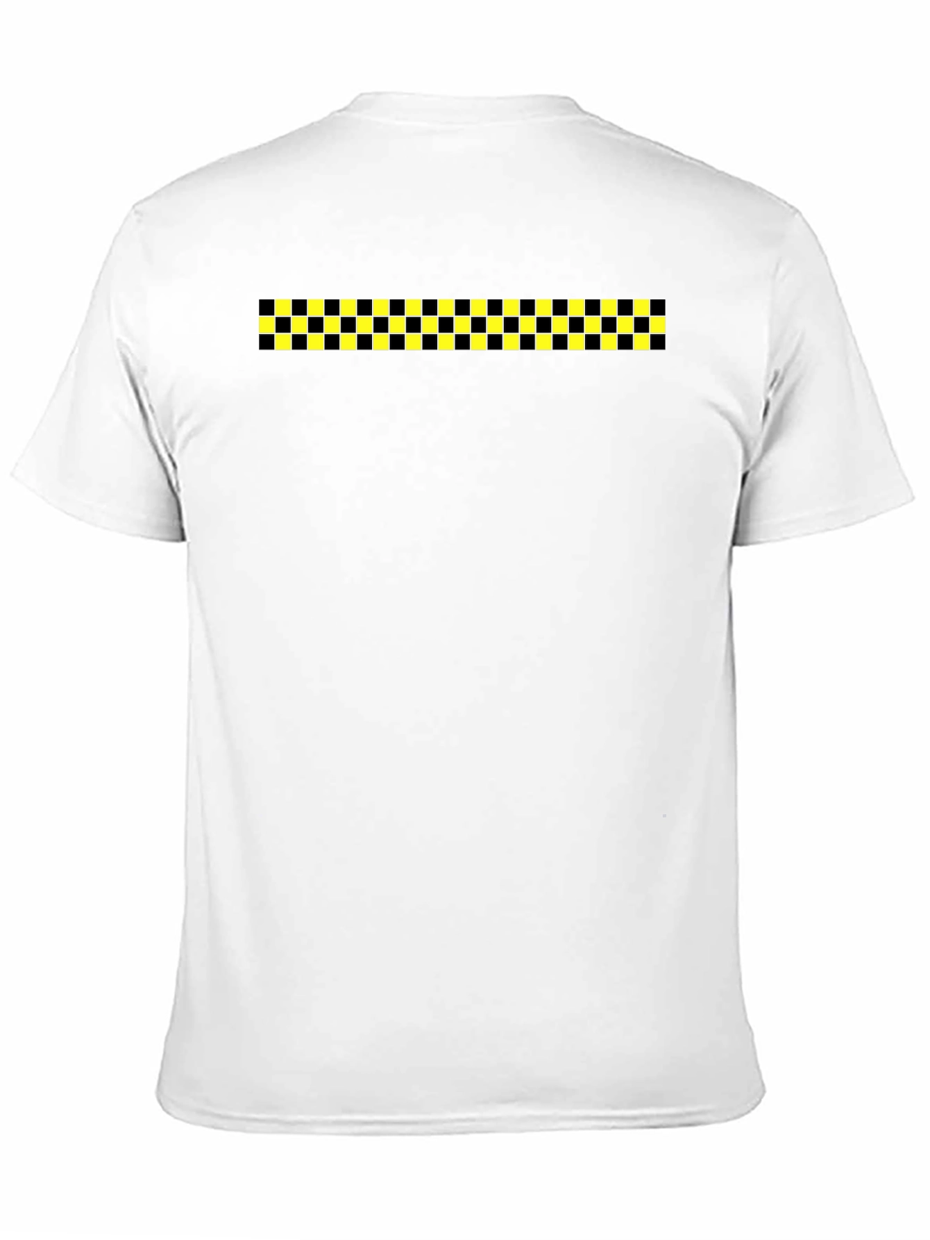 Black Tee with Checkered Stripe