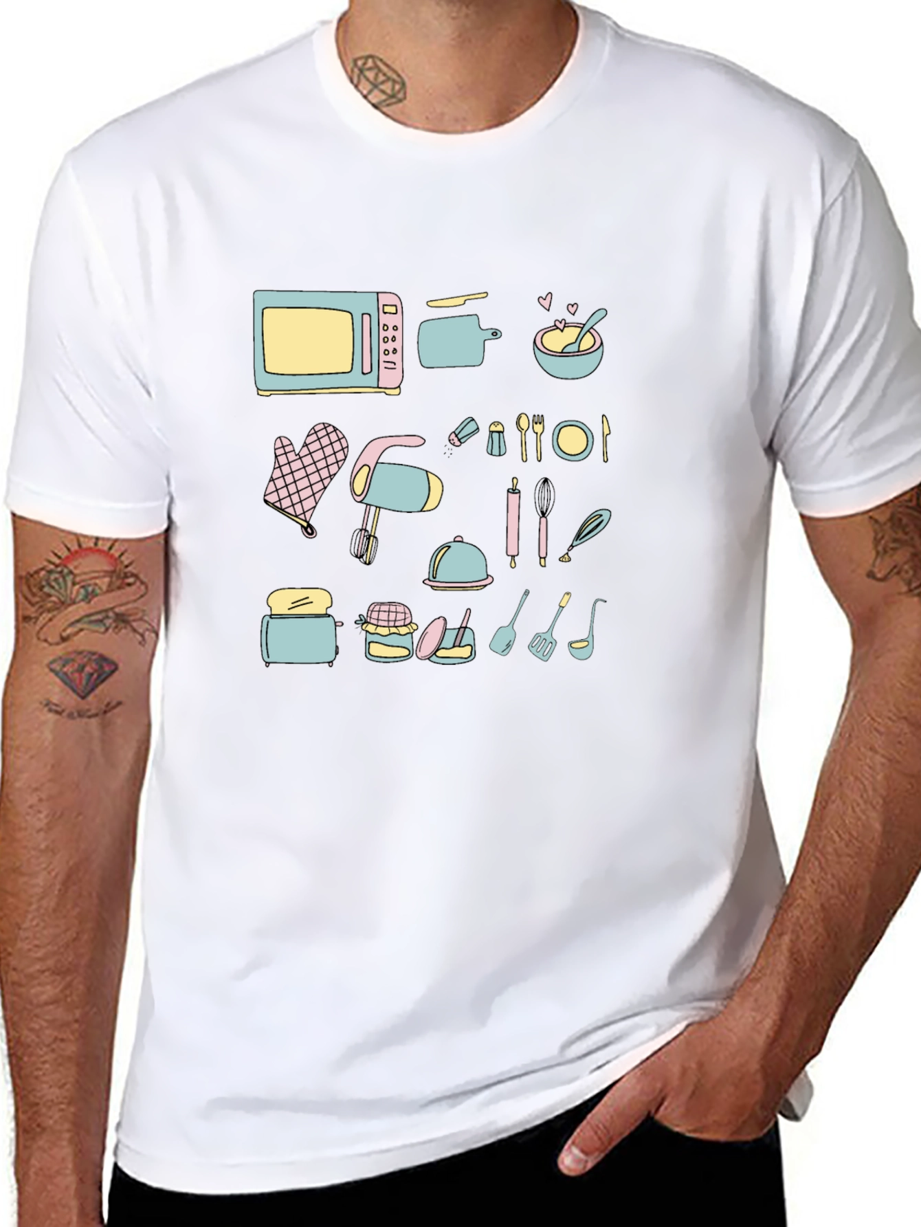 Chefs Delight Graphic Tee - Whimsical Kitchenware Design