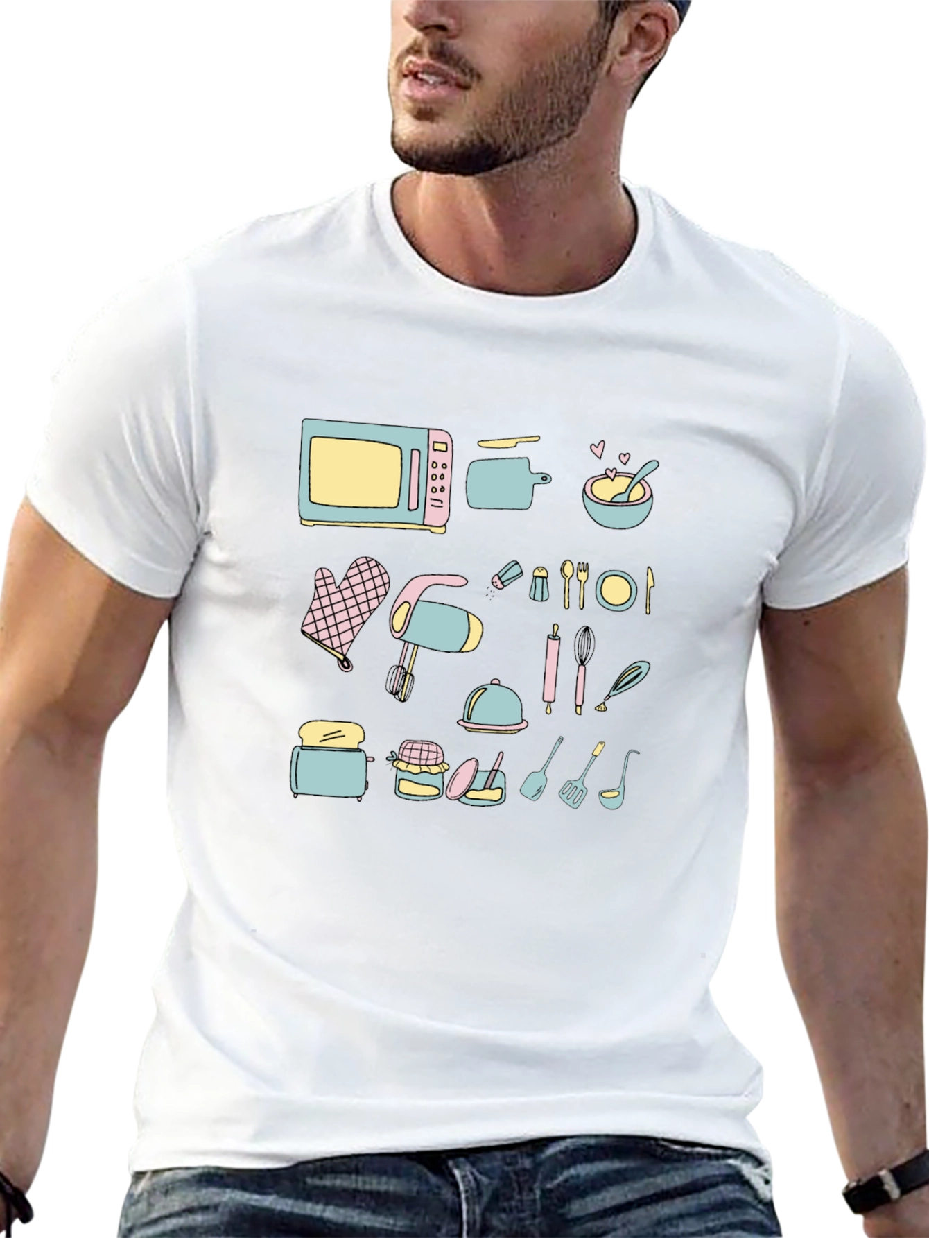 Chefs Delight Graphic Tee - Whimsical Kitchenware Design