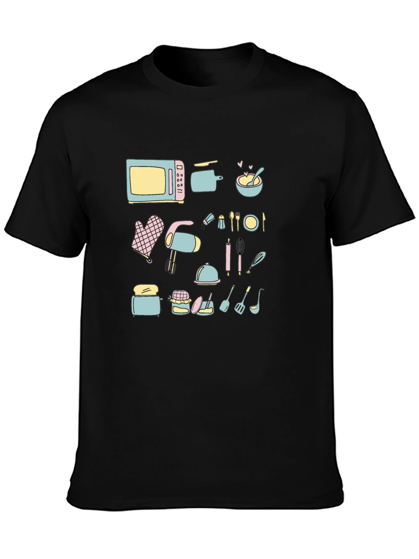 Chefs Delight Graphic Tee - Whimsical Kitchenware Design