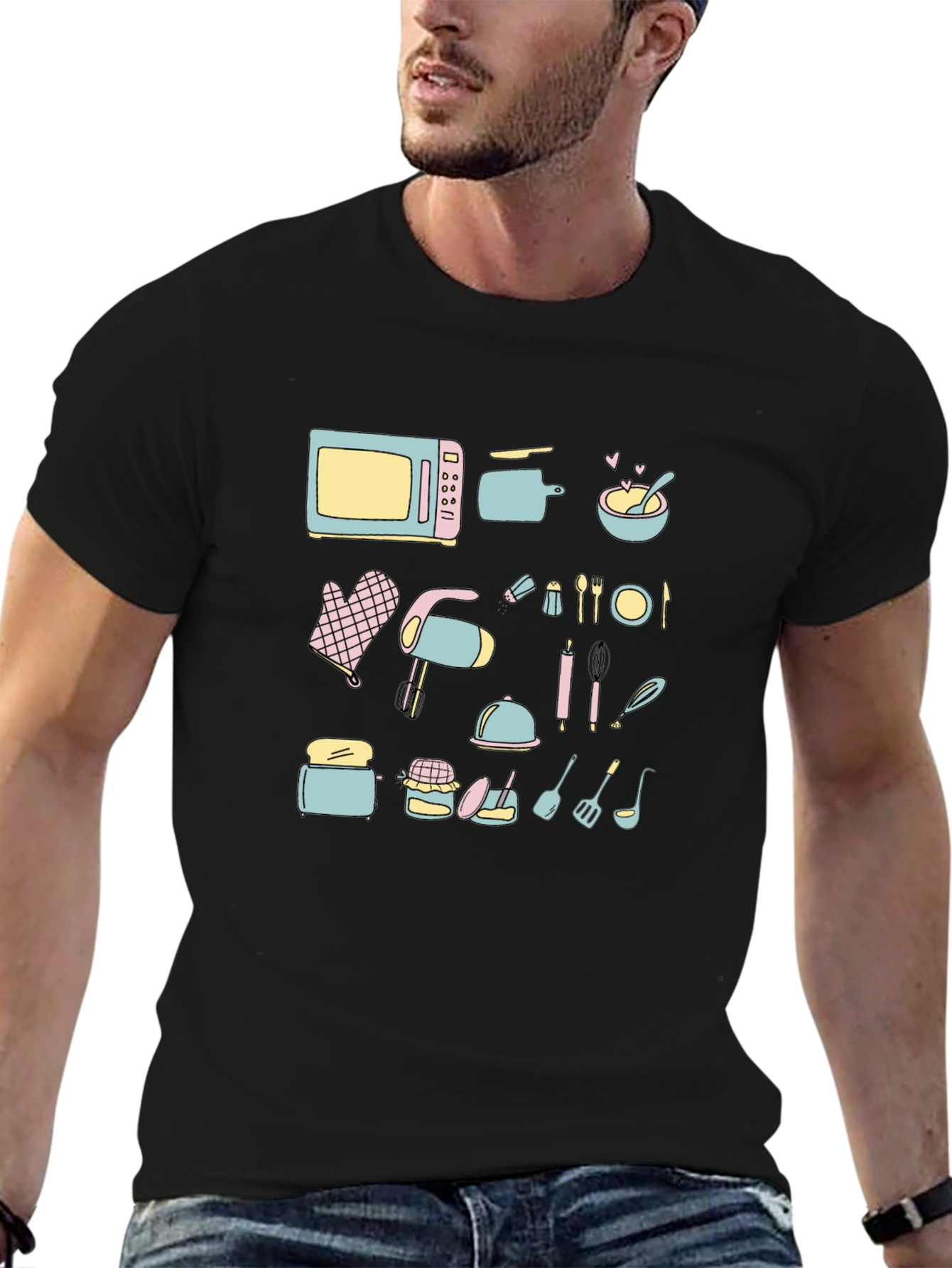 Chefs Delight Graphic Tee - Whimsical Kitchenware Design