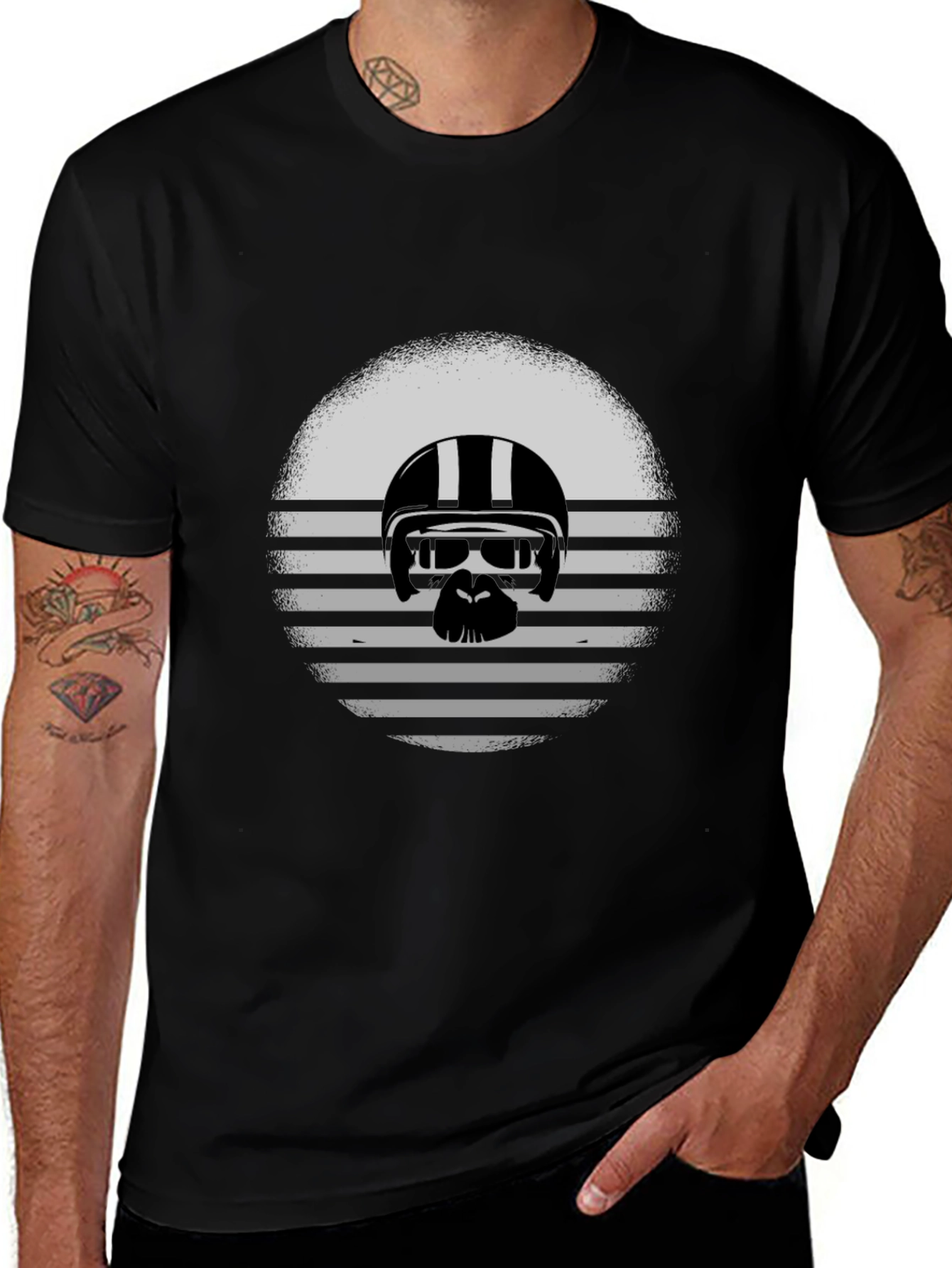 Retro Biker Gorilla Graphic Tee