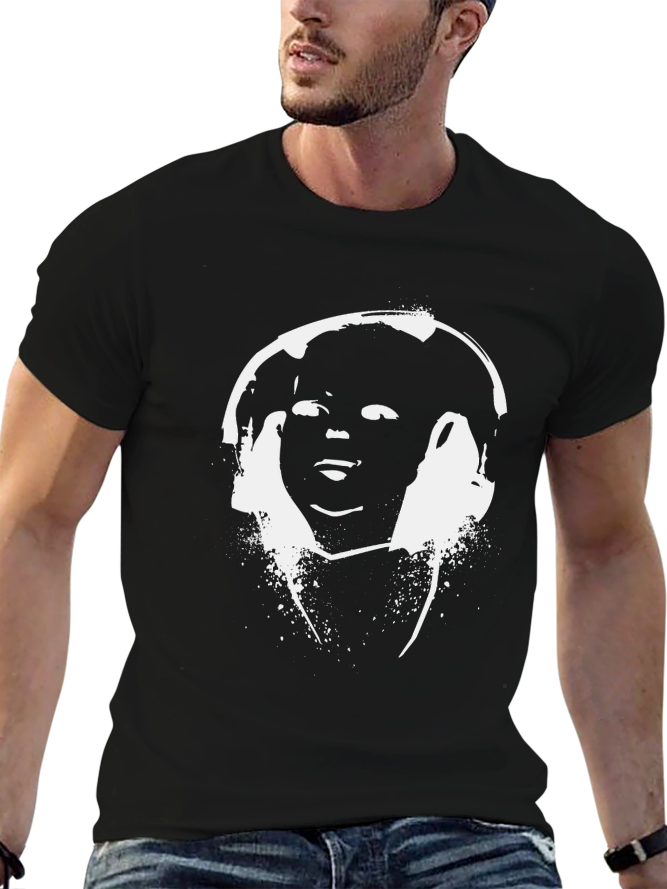 Abstract Graphic Black T-Shirt