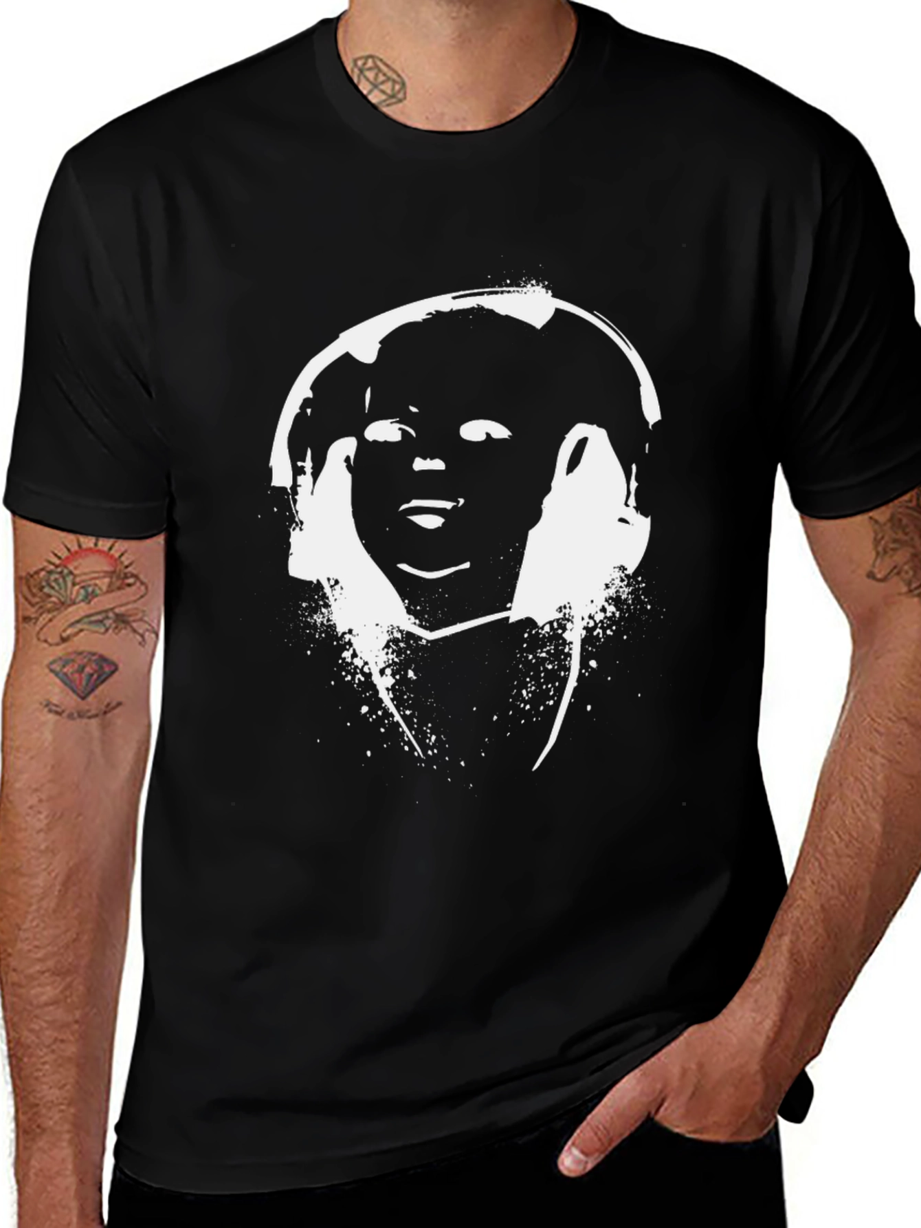 Abstract Graphic Black T-Shirt