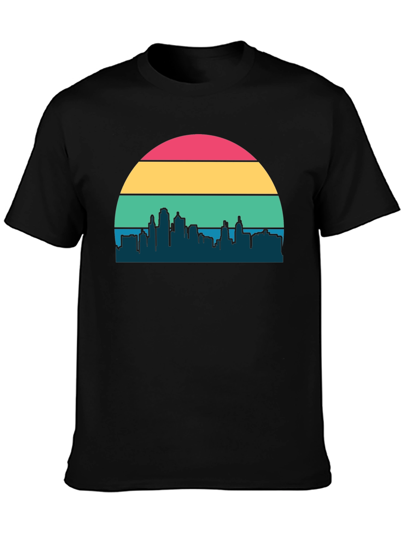 Retro Sunset Cityscape Graphic Tee