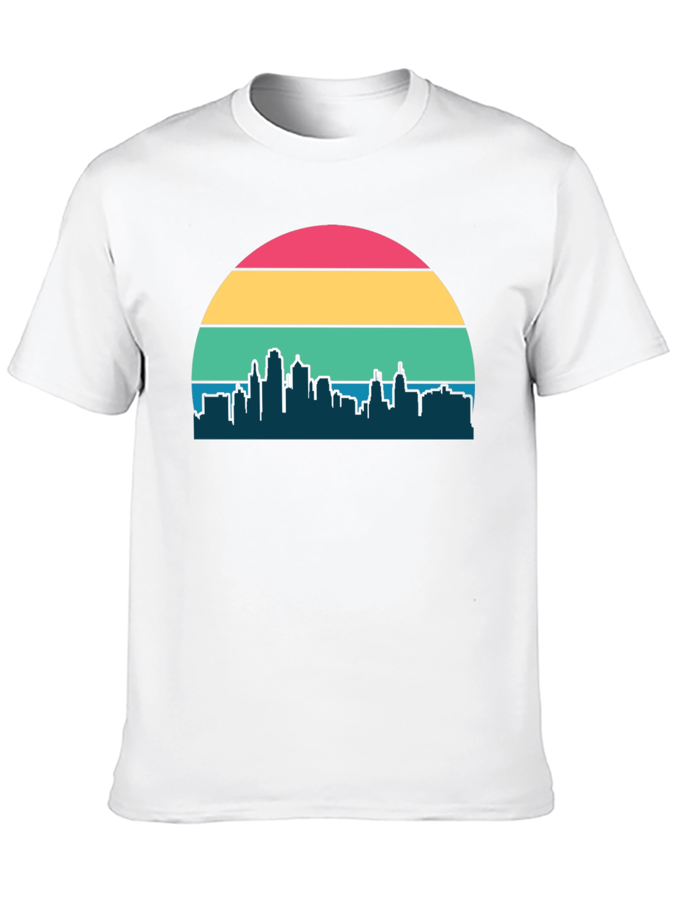 Retro Sunset Cityscape Graphic Tee