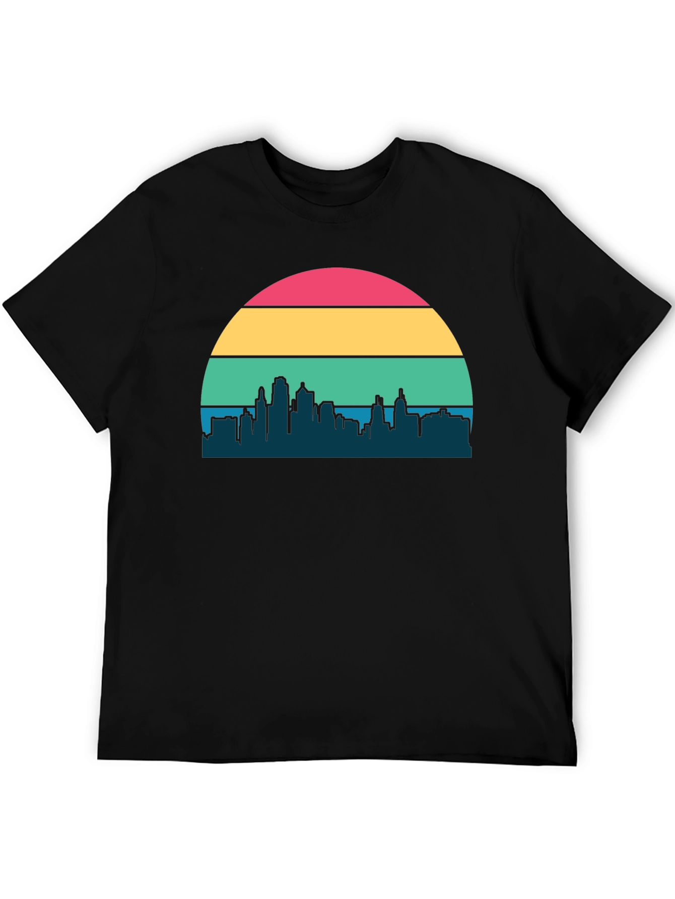 Retro Sunset Cityscape Graphic Tee