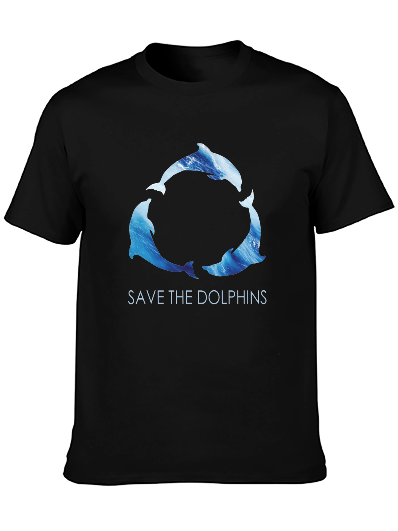Save the Dolphins Graphic Tee - Black