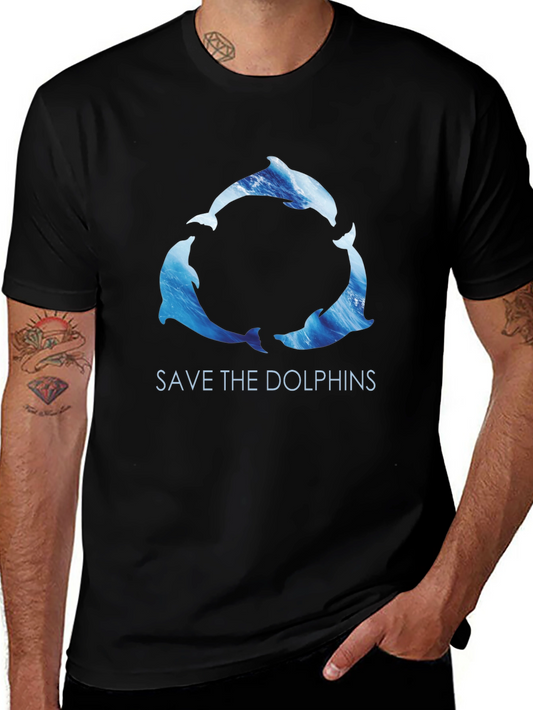 Save the Dolphins Graphic Tee - Black