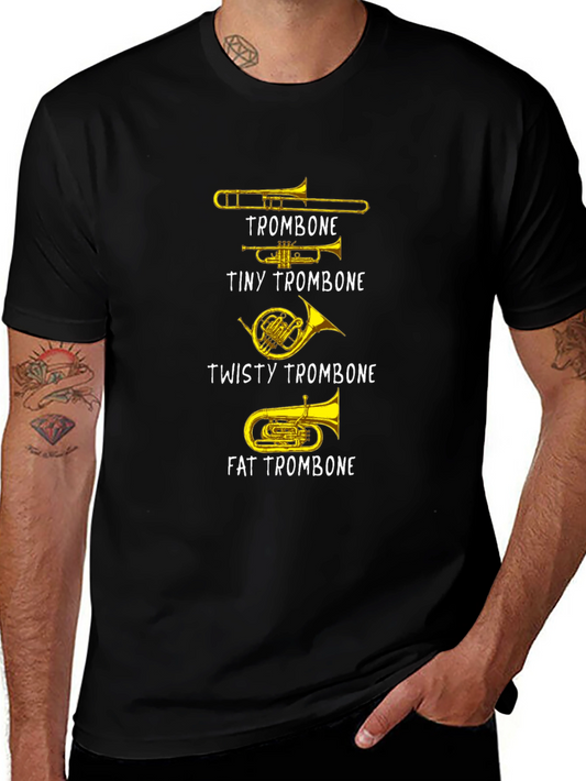 Trombone Types Graphic Tee - Band Humor T-Shirt