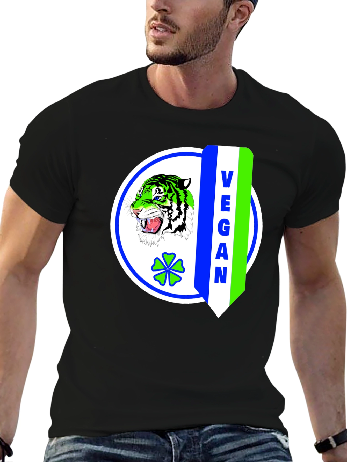 Vegan Tiger Graphic T-Shirt