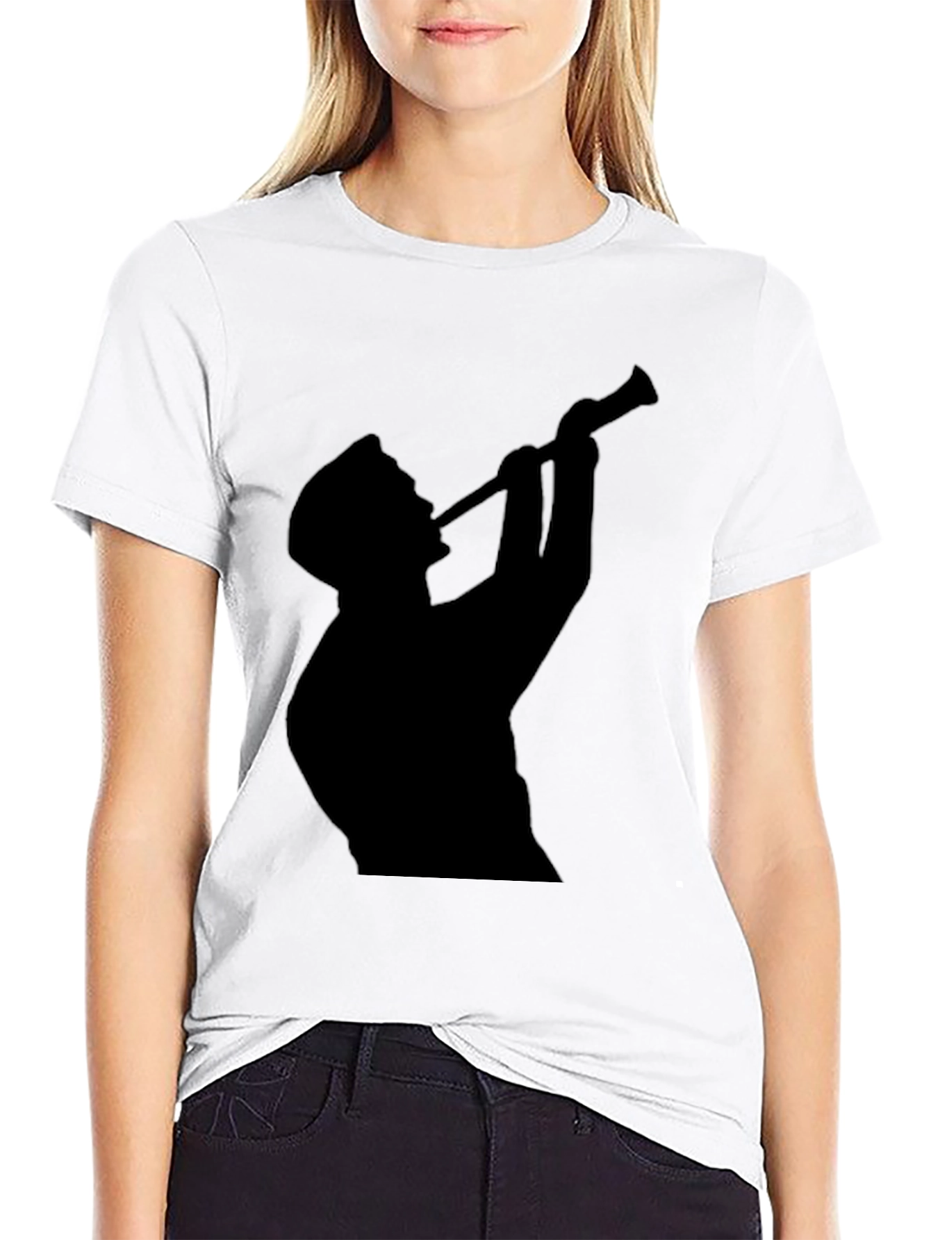 Silhouette Trumpet Player Graphic Tee - Black