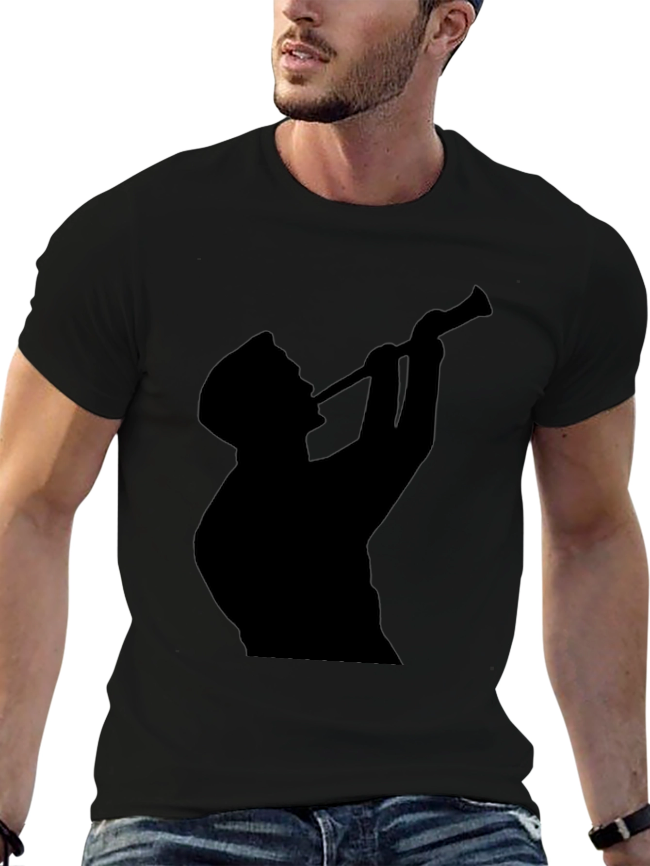 Silhouette Trumpet Player Graphic Tee - Black