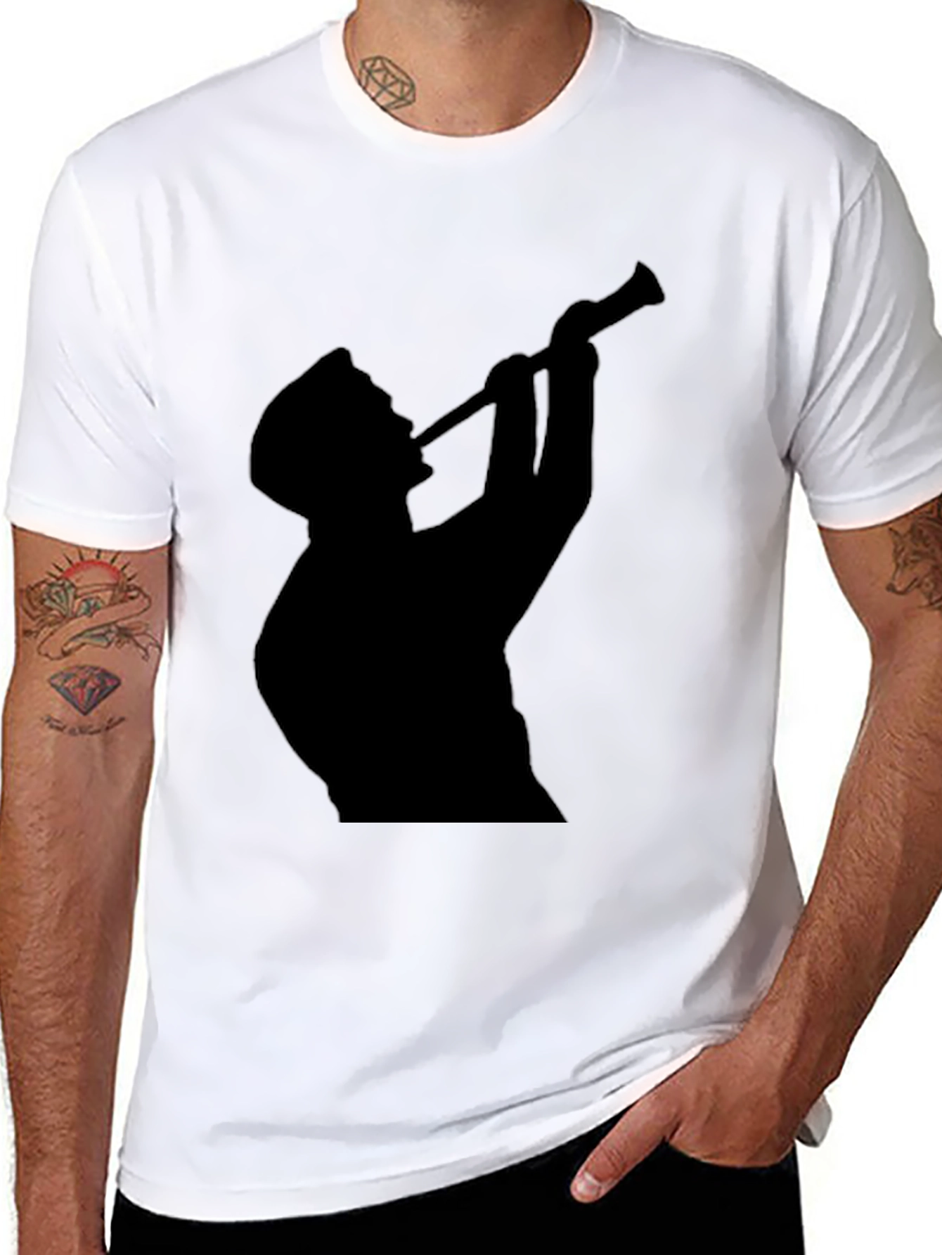 Silhouette Trumpet Player Graphic Tee - Black