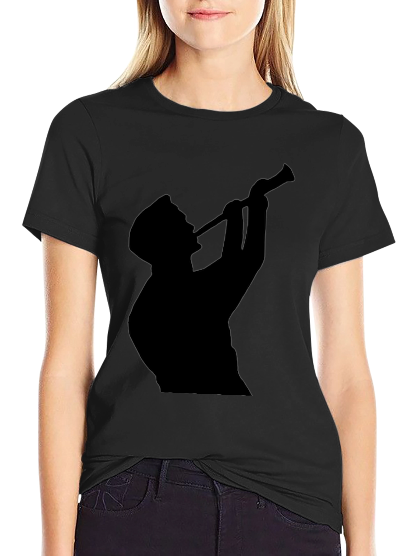 Silhouette Trumpet Player Graphic Tee - Black
