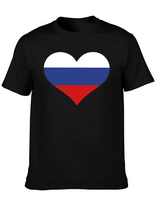 Russian Flag Heart Graphic Tee