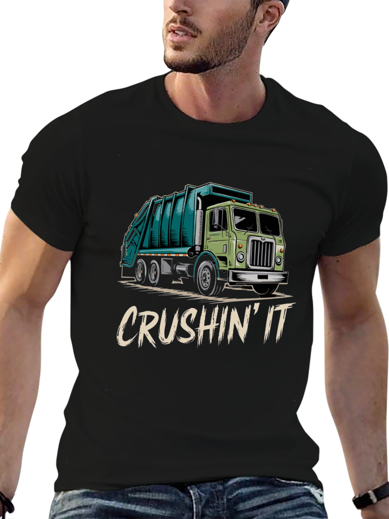 Crushin It Garbage Truck Graphic Tee