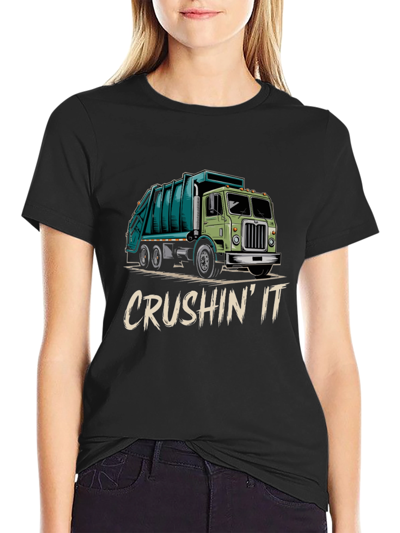 Crushin It Garbage Truck Graphic Tee