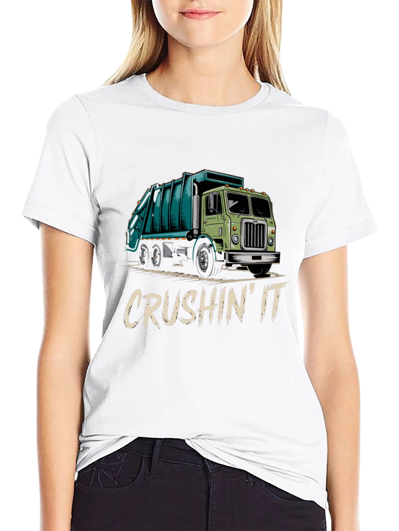 Crushin It Garbage Truck Graphic Tee