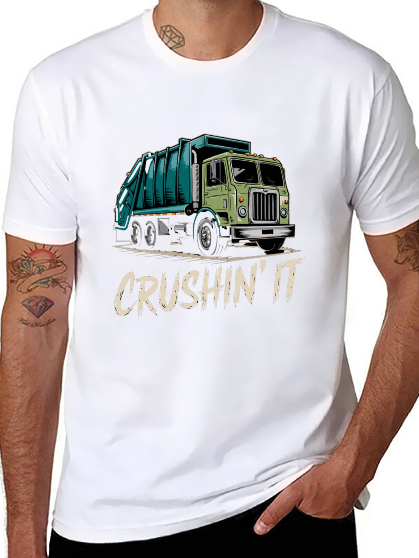 Crushin It Garbage Truck Graphic Tee