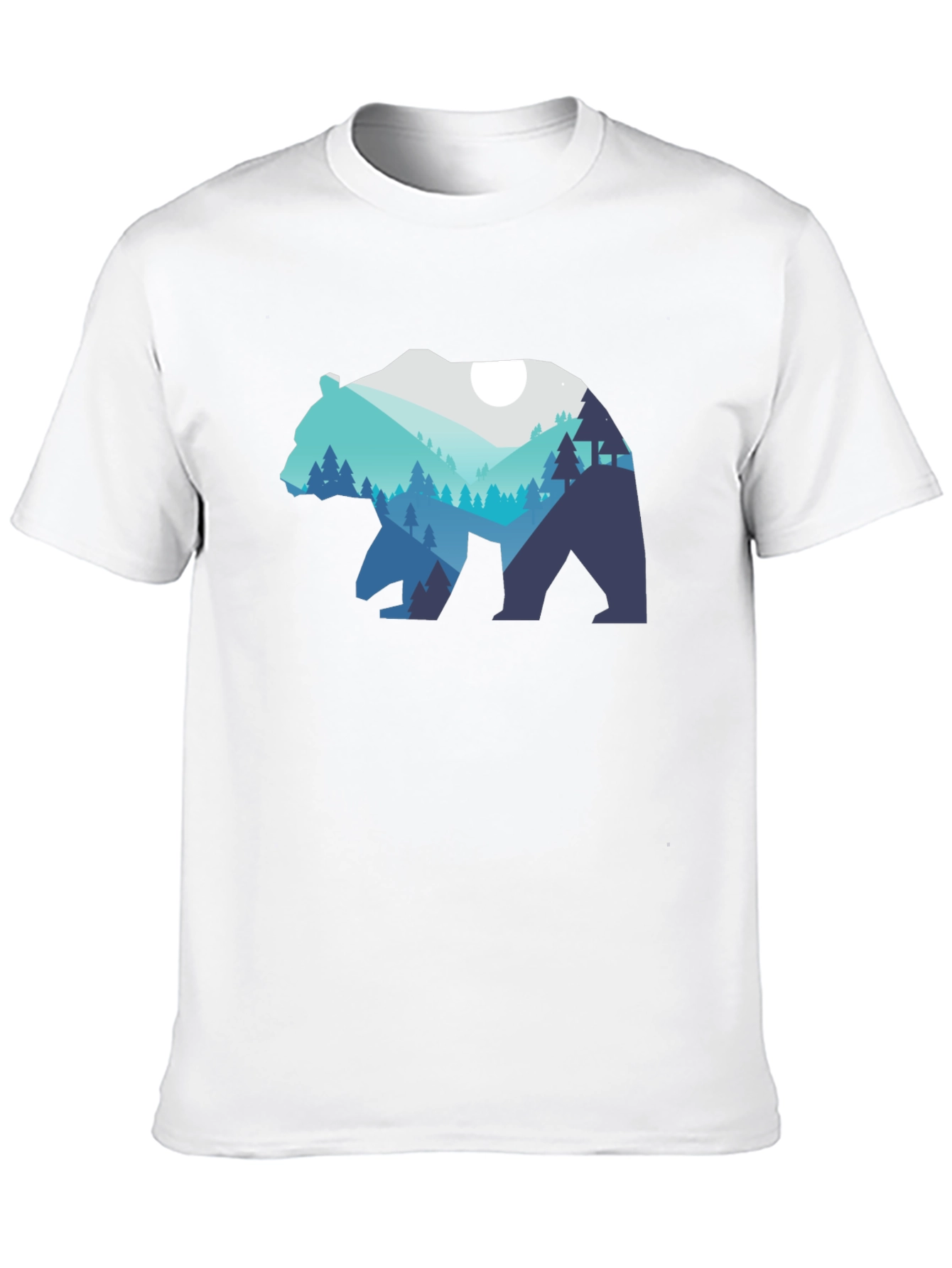 Bear Silhouette Forest Graphic T-Shirt