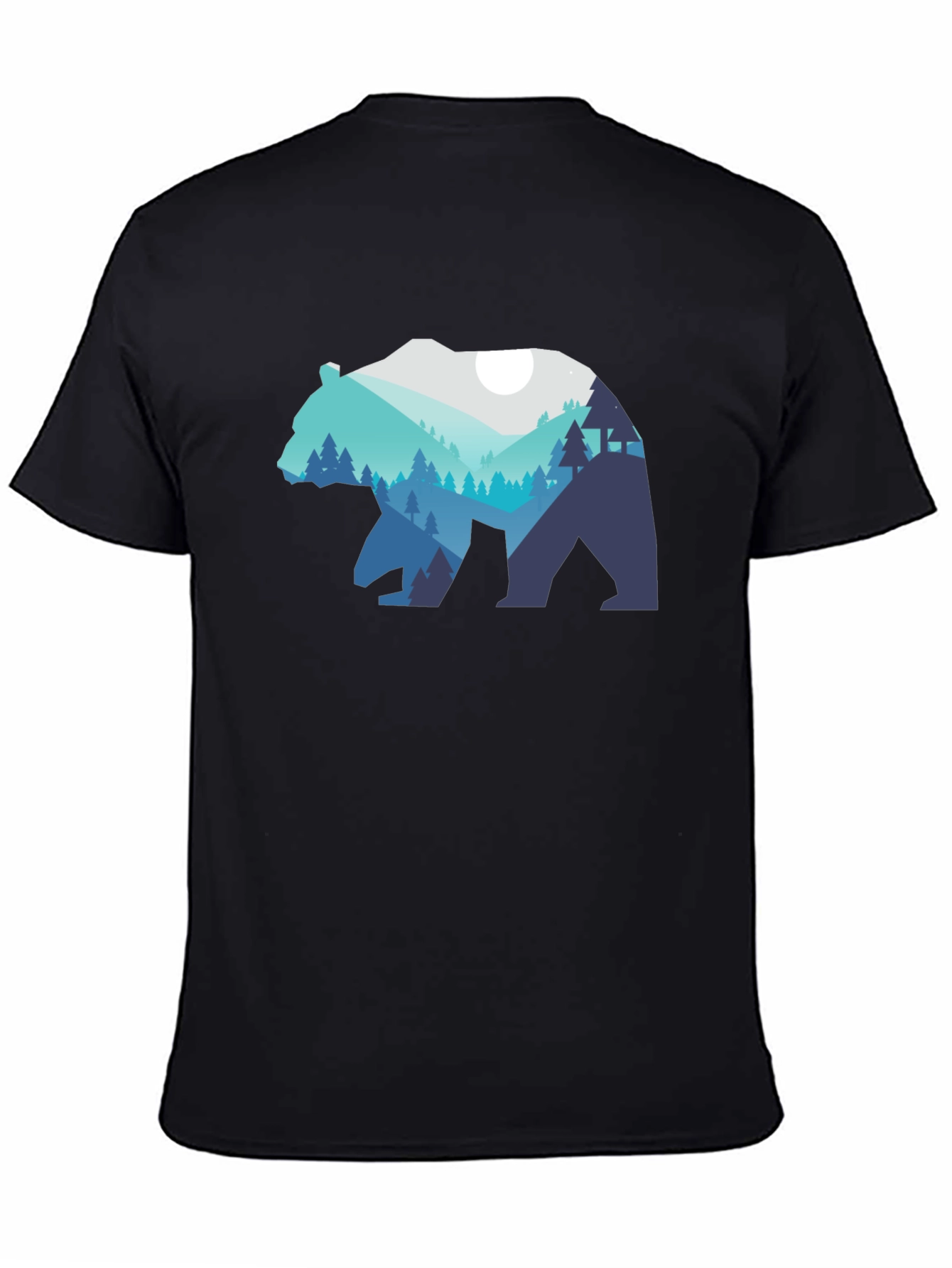 Bear Silhouette Forest Graphic T-Shirt