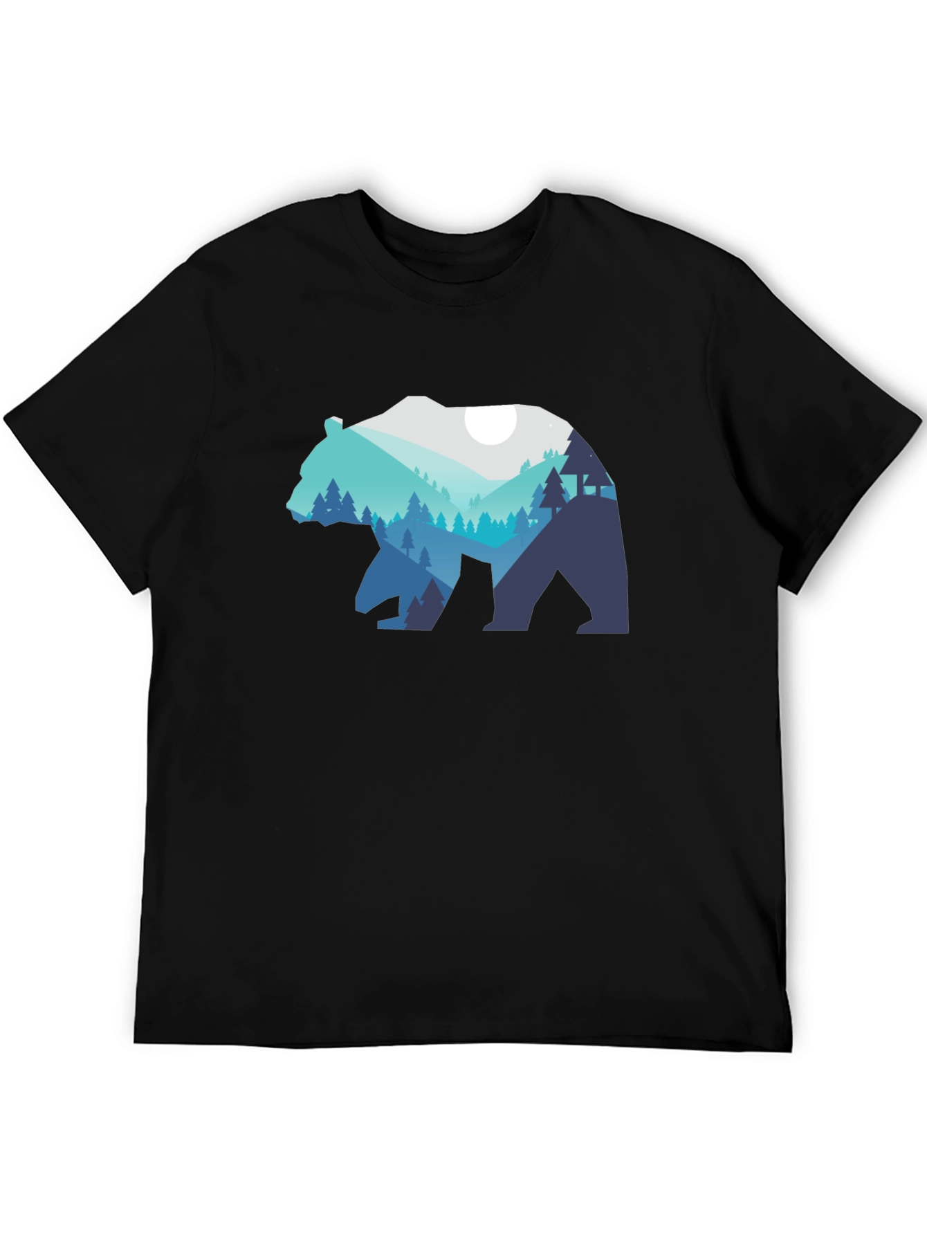 Bear Silhouette Forest Graphic T-Shirt