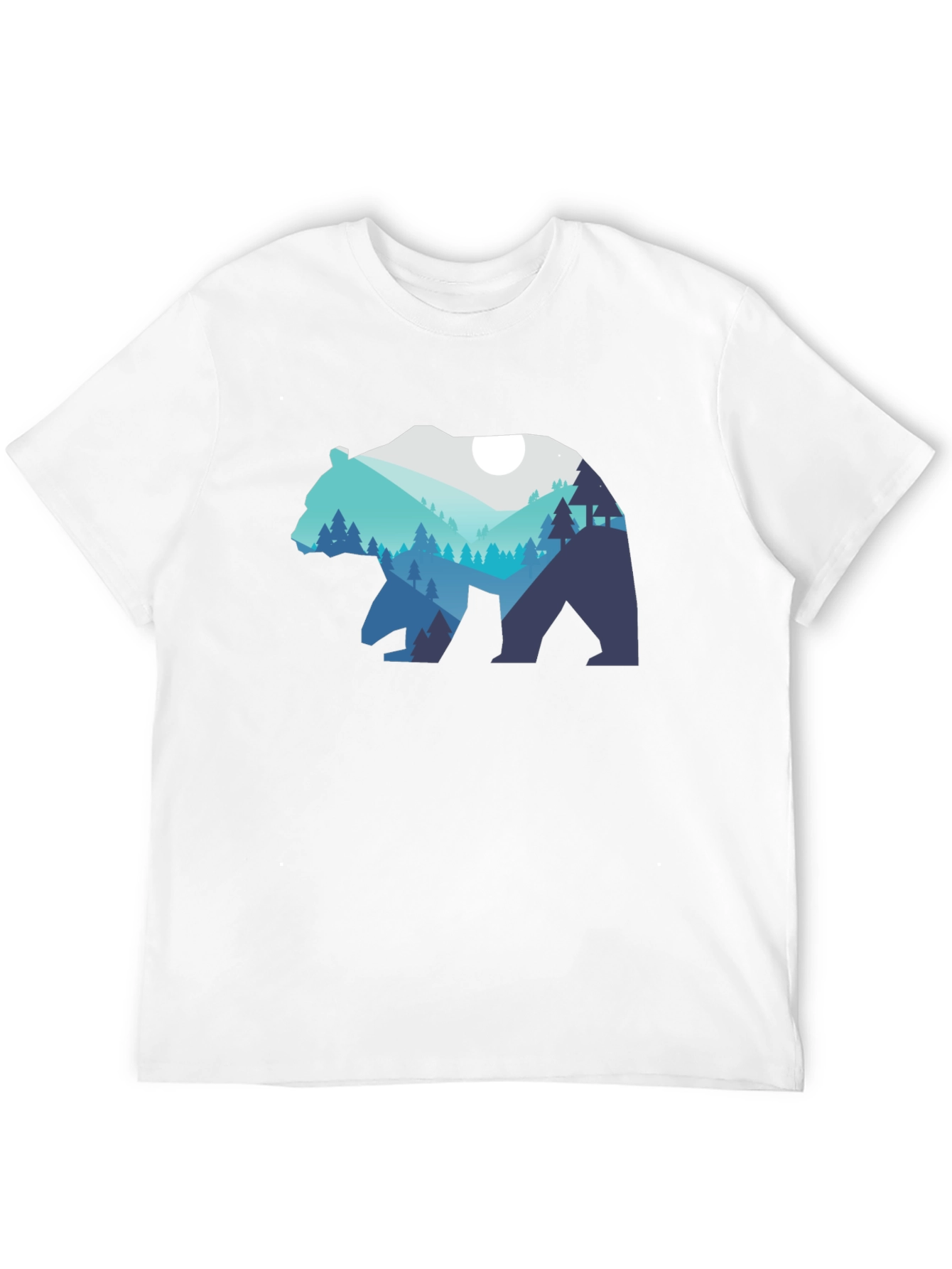 Bear Silhouette Forest Graphic T-Shirt