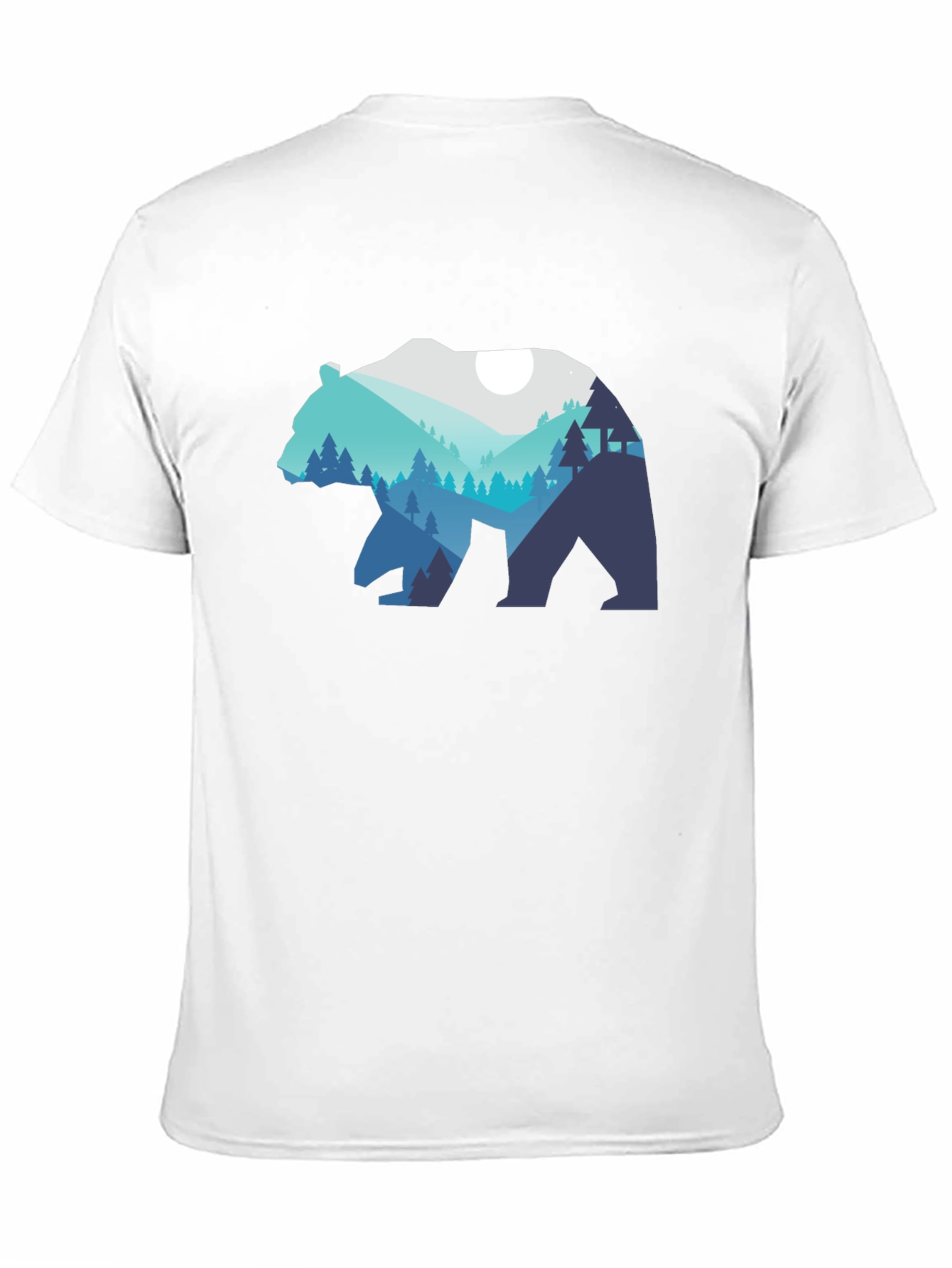 Bear Silhouette Forest Graphic T-Shirt