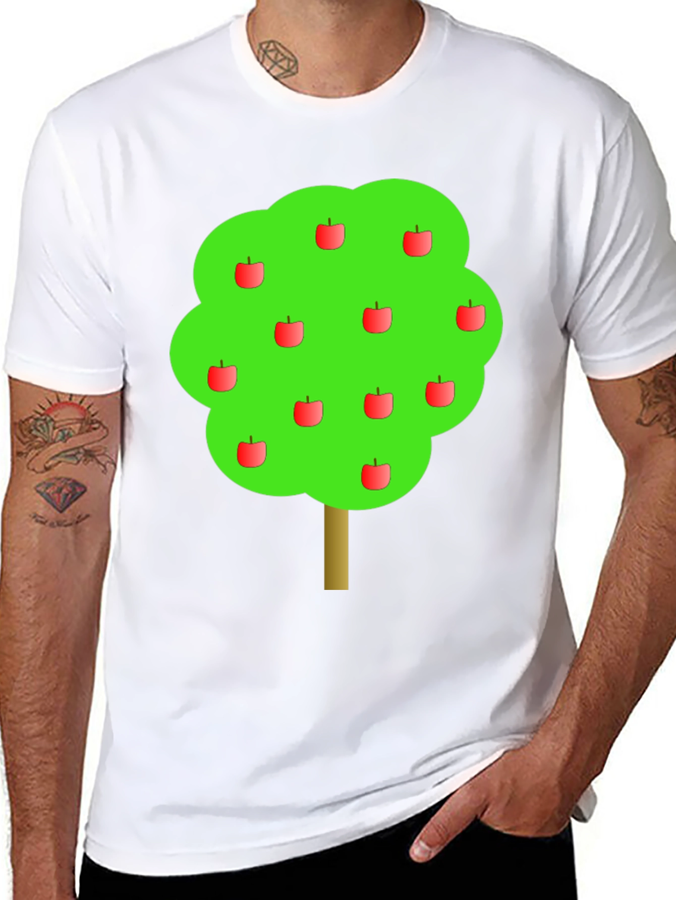 Apple Tree Graphic Black T-Shirt