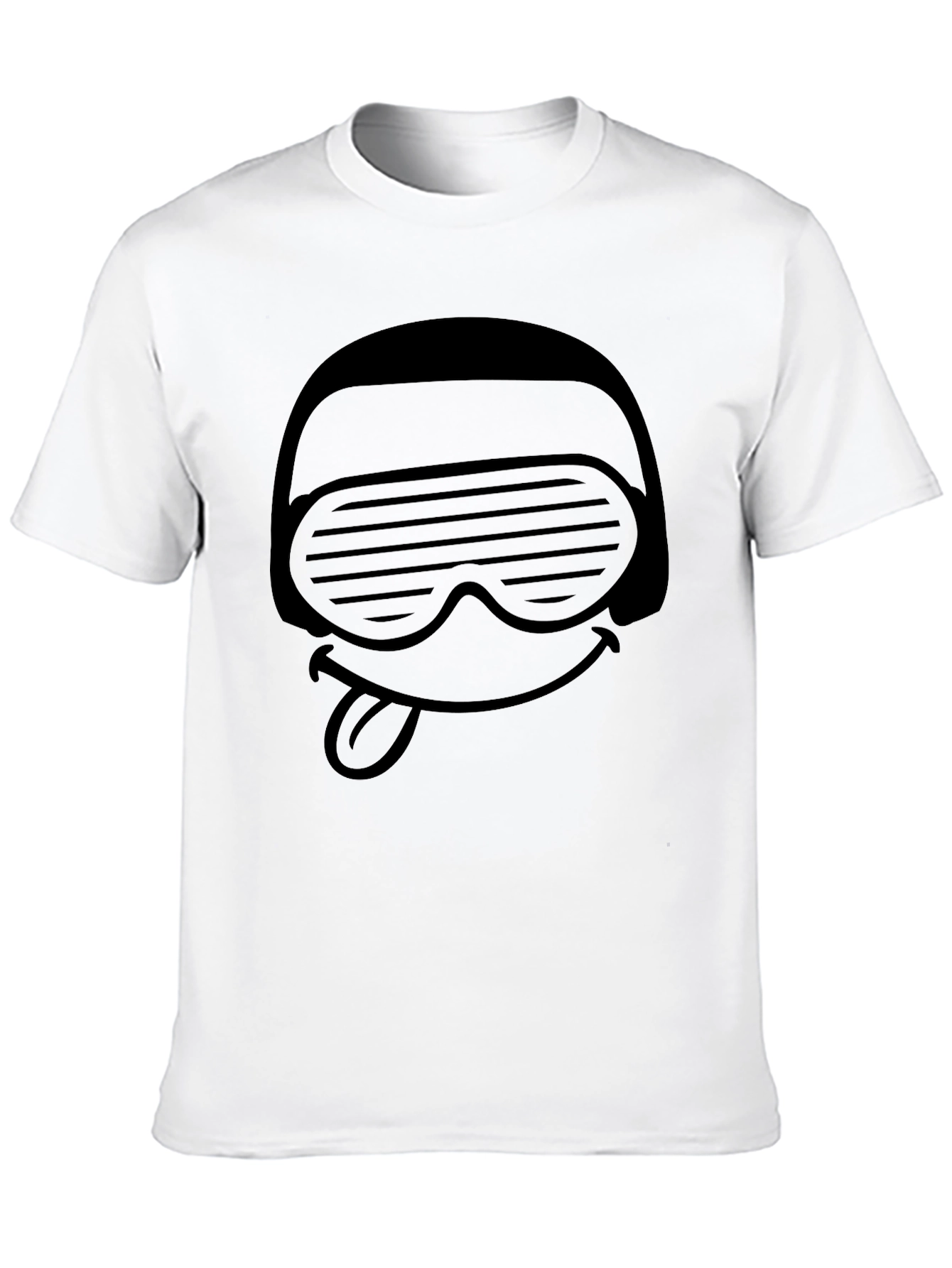 Cool Smiley Face Helmet Graphic Tee