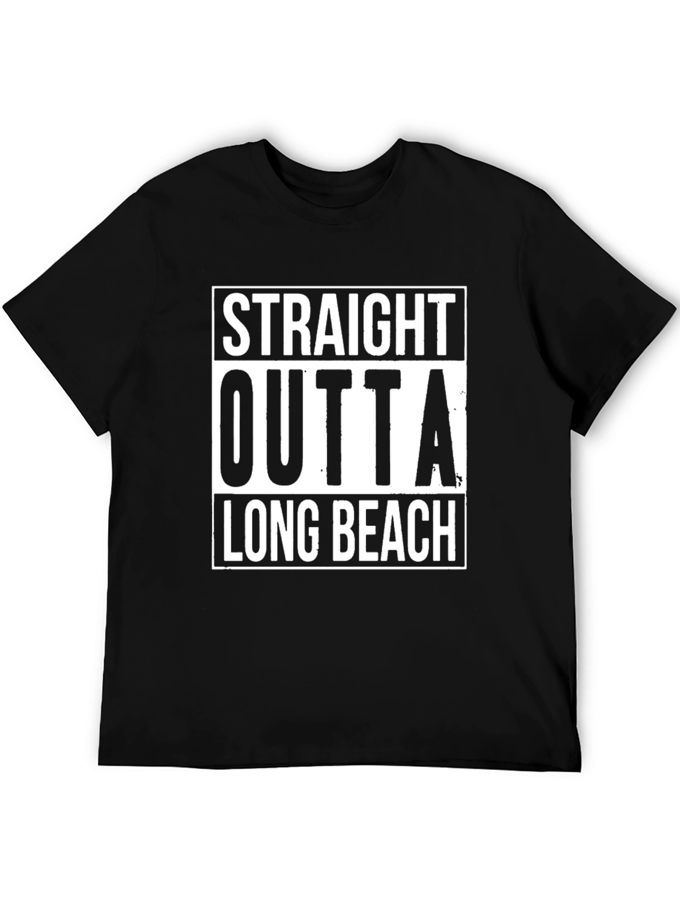 Straight Outta Long Beach Black T-Shirt