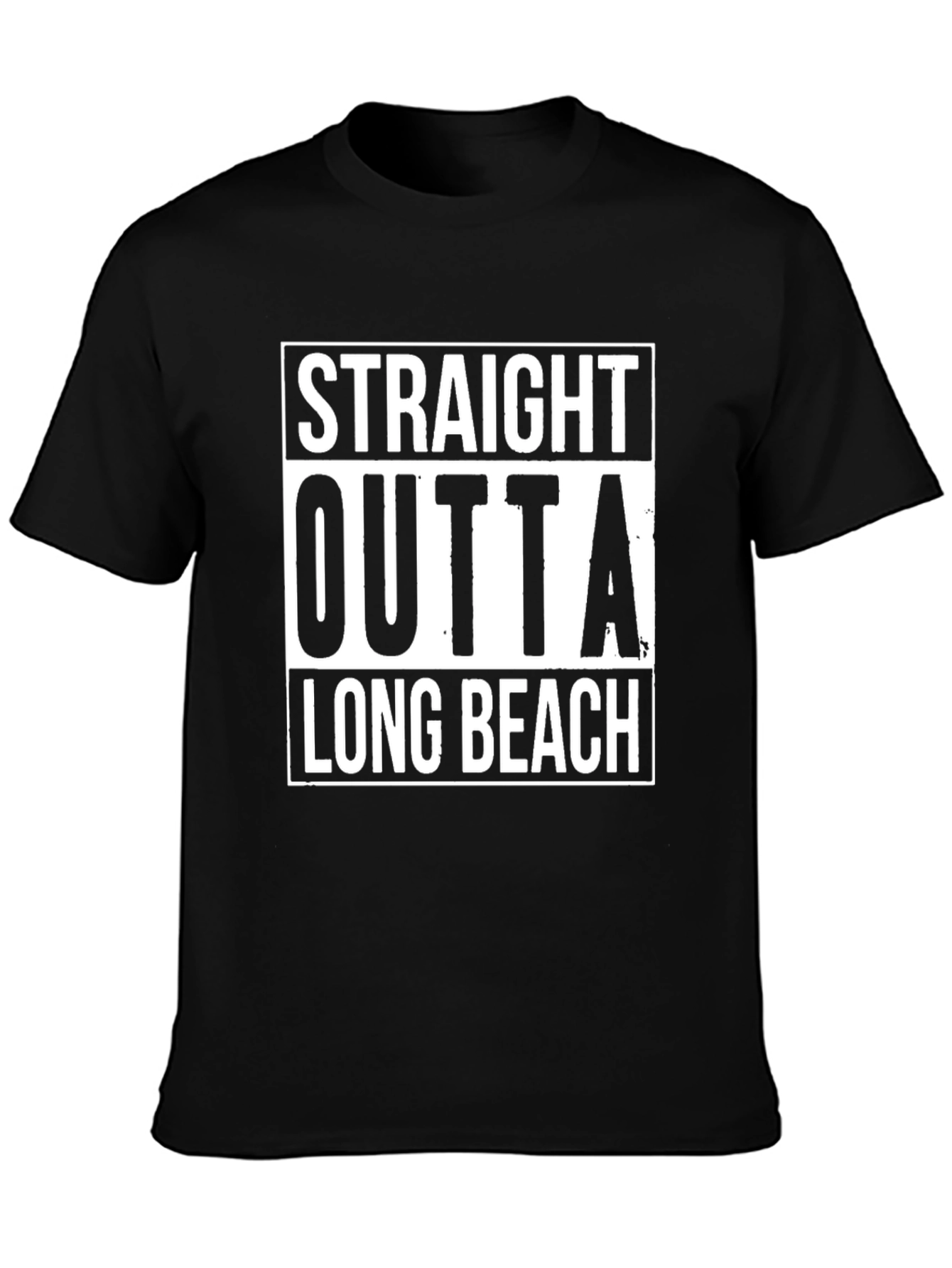 Straight Outta Long Beach Black T-Shirt