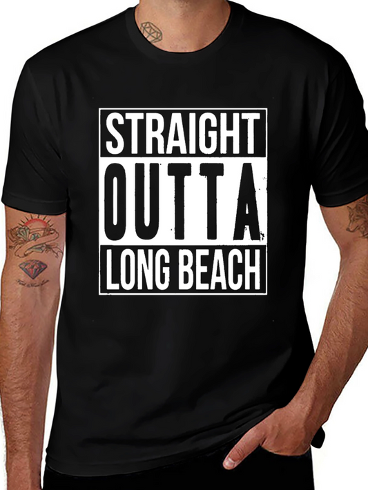 Straight Outta Long Beach Black T-Shirt