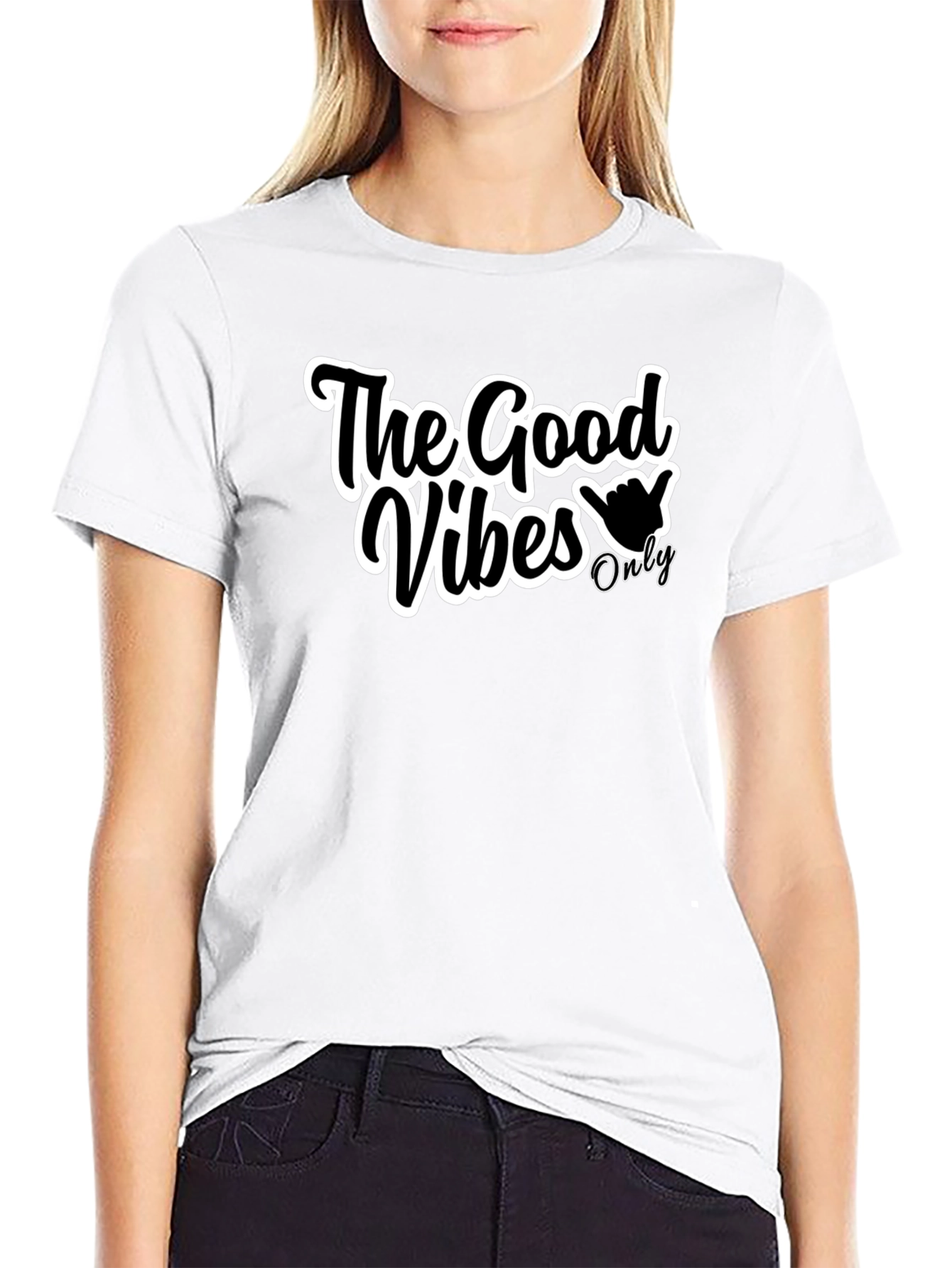 The Good Vibes Only Black Graphic Tee