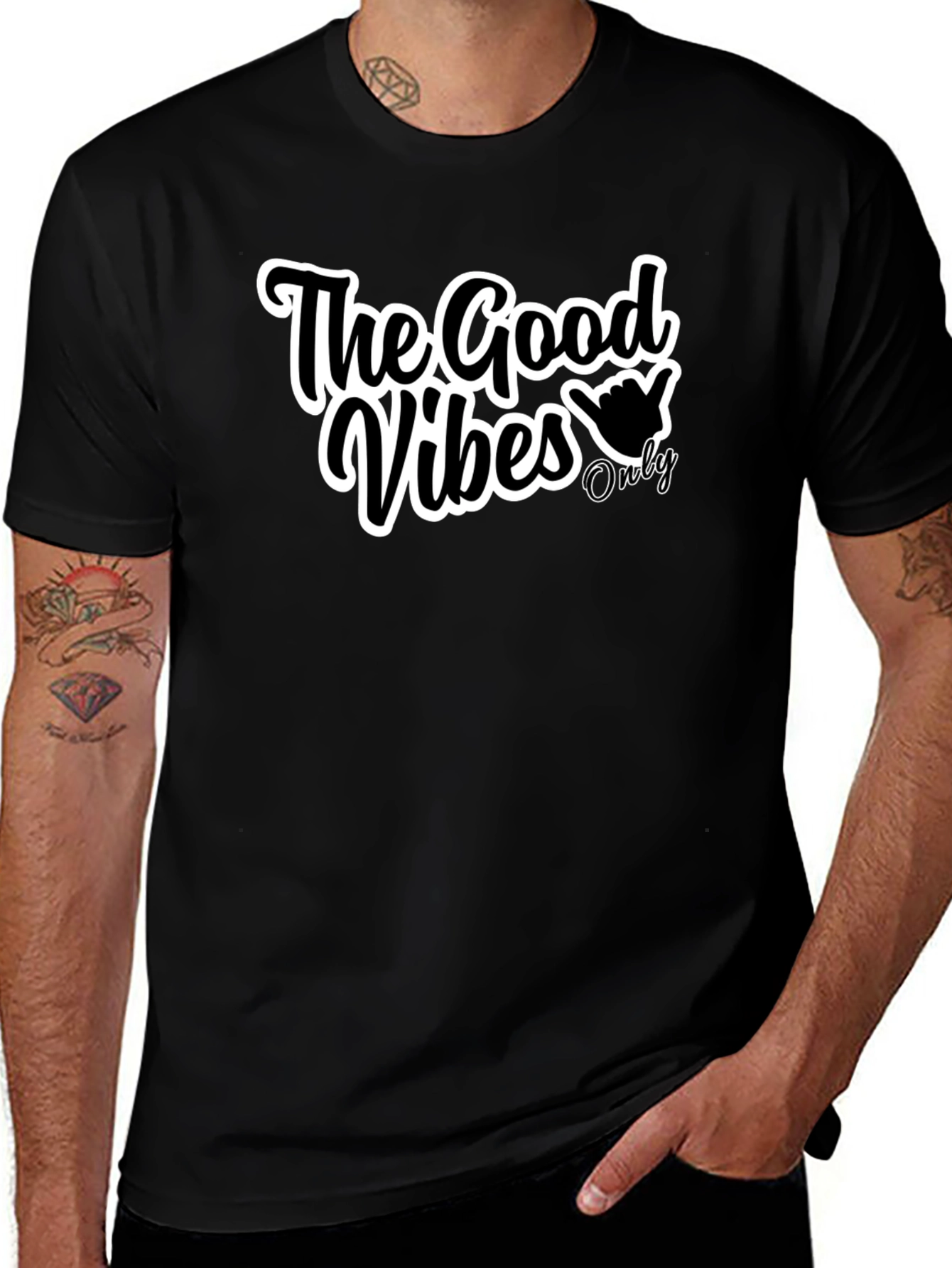 The Good Vibes Only Black Graphic Tee