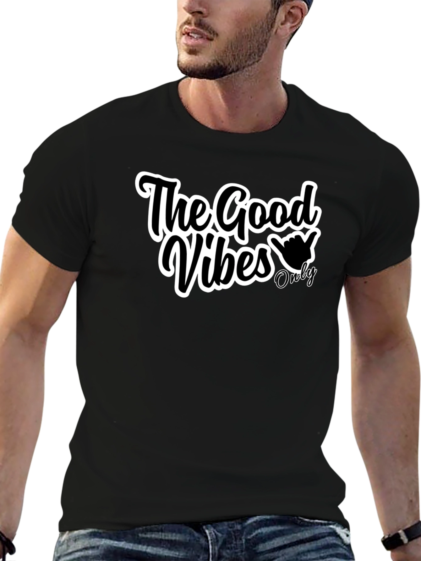 The Good Vibes Only Black Graphic Tee