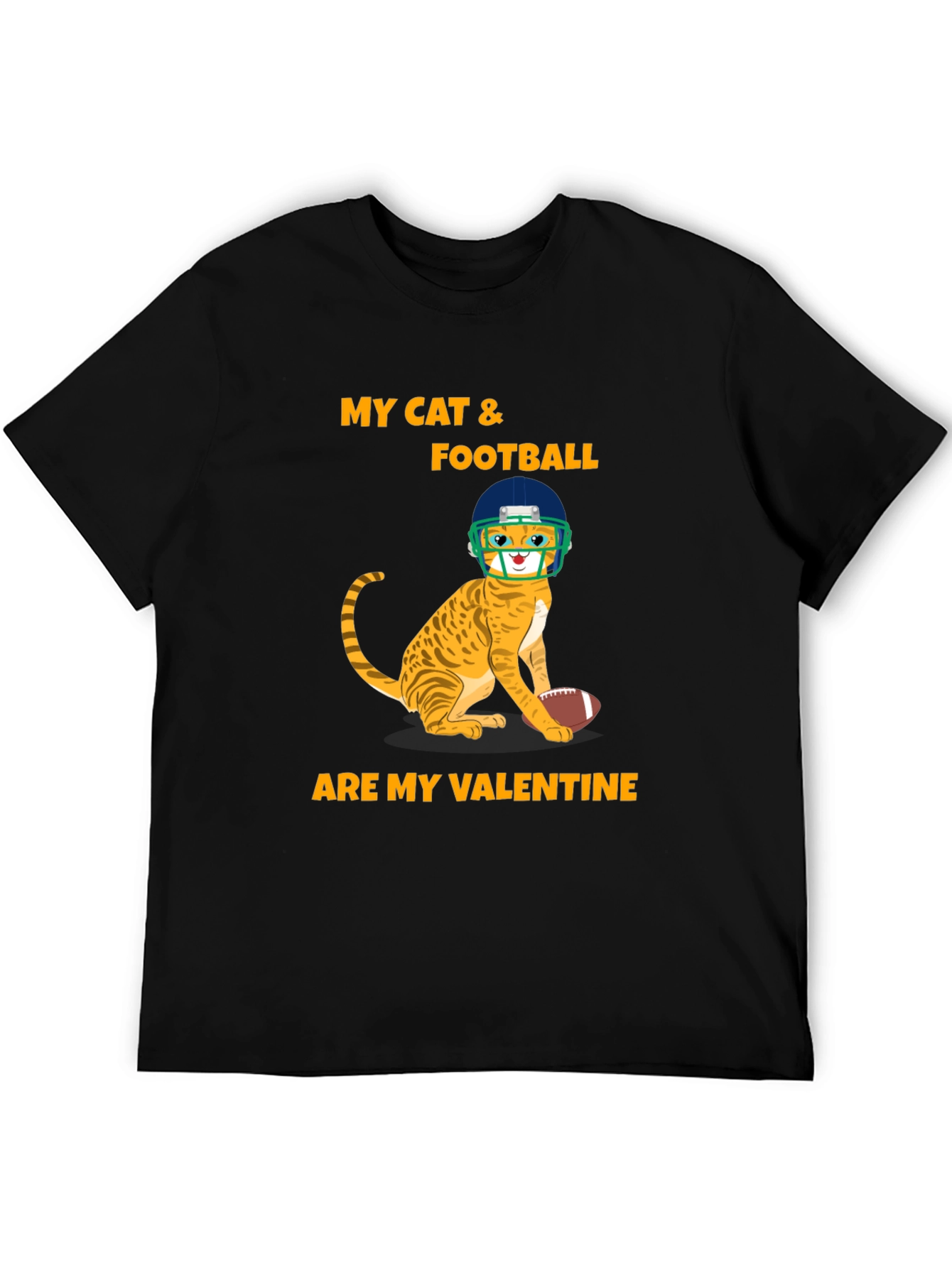 Cat & Football Valentine T-Shirt