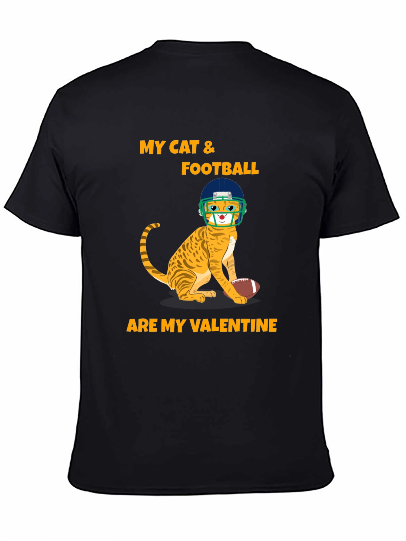 Cat & Football Valentine T-Shirt