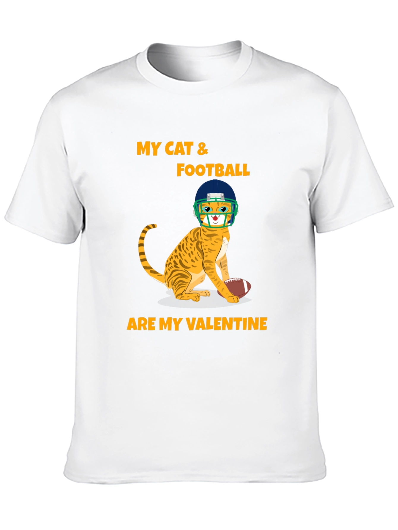 Cat & Football Valentine T-Shirt