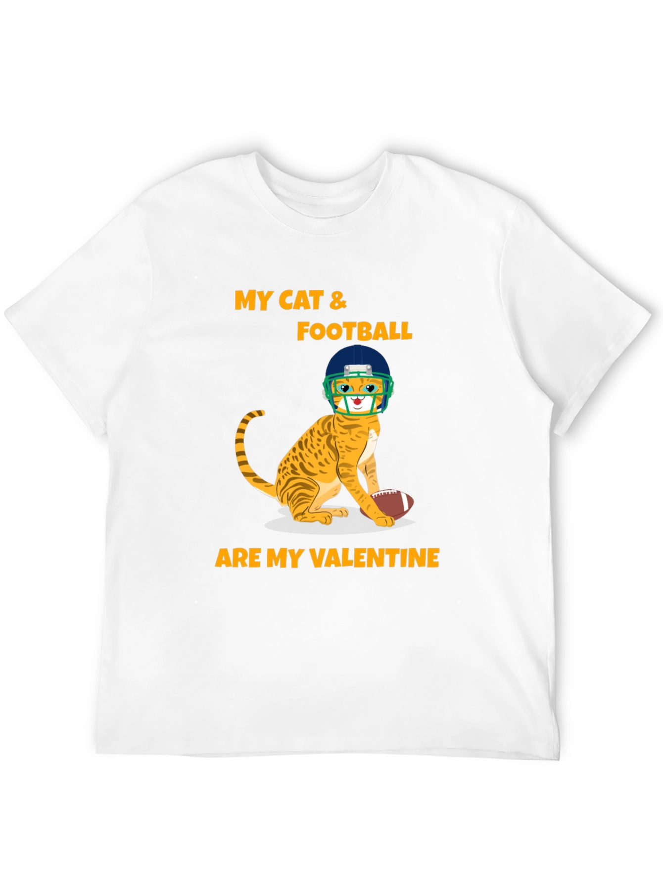 Cat & Football Valentine T-Shirt