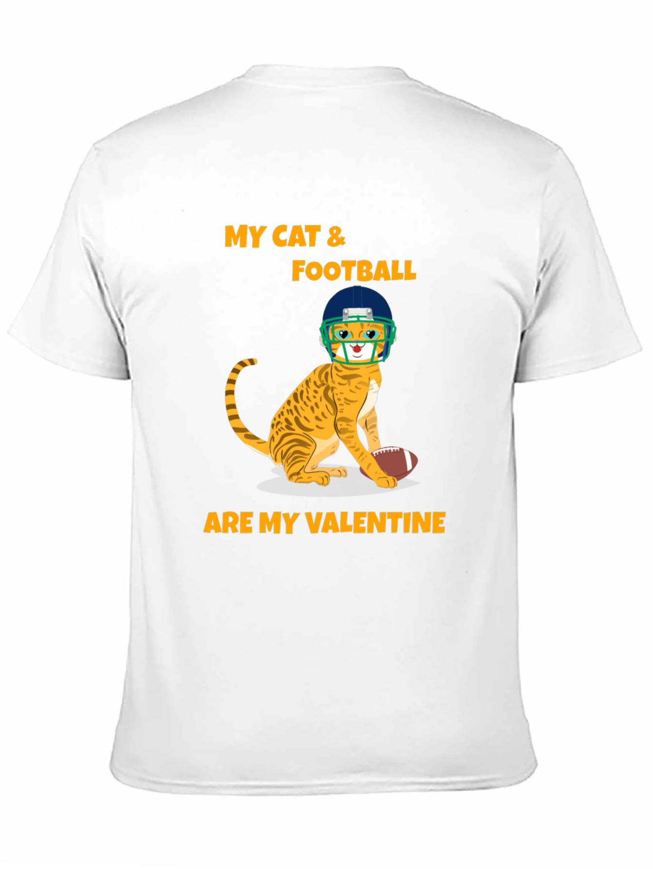 Cat & Football Valentine T-Shirt